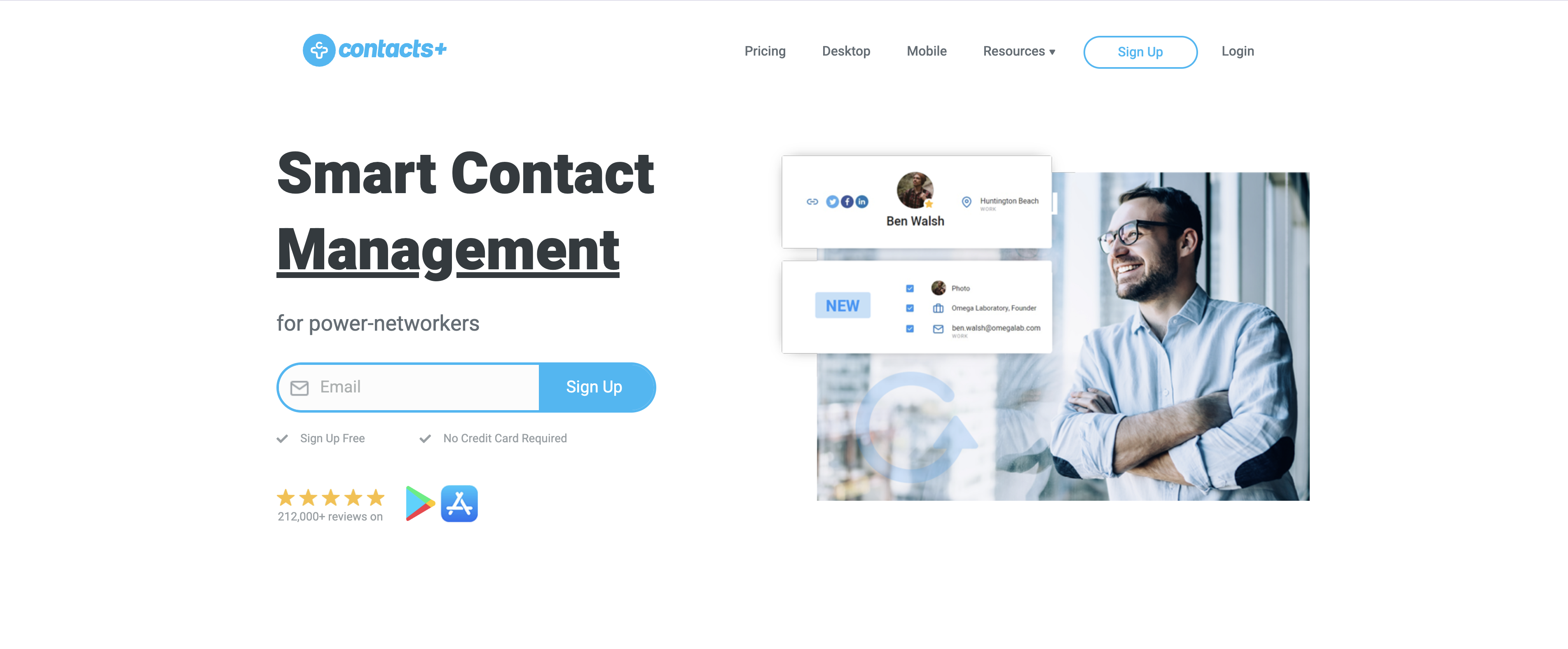 Página de inicio de Contactos